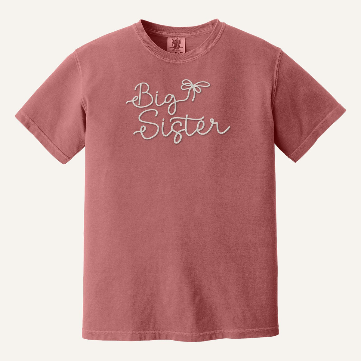 Big Sister Embroidered Sweatshirt – Comfort Colors Tee in Crimson