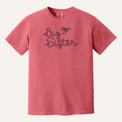 Big Sister Embroidered Sweatshirt – Comfort Colors Tee in Watermelon