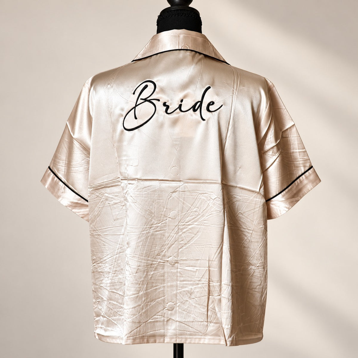 Bride Satin Shirt or Robe – Embroidered Bride Getting Ready Robe