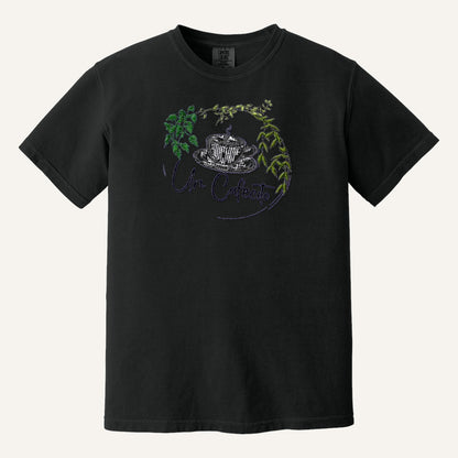 Un Cafecito Embroidered Tee – Coffee Lover Shirt – Comfort Colors Tee in Black