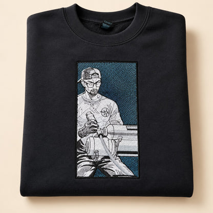 Custom Embroidered Portrait Sweatshirt From Your Photo – Pet or Person