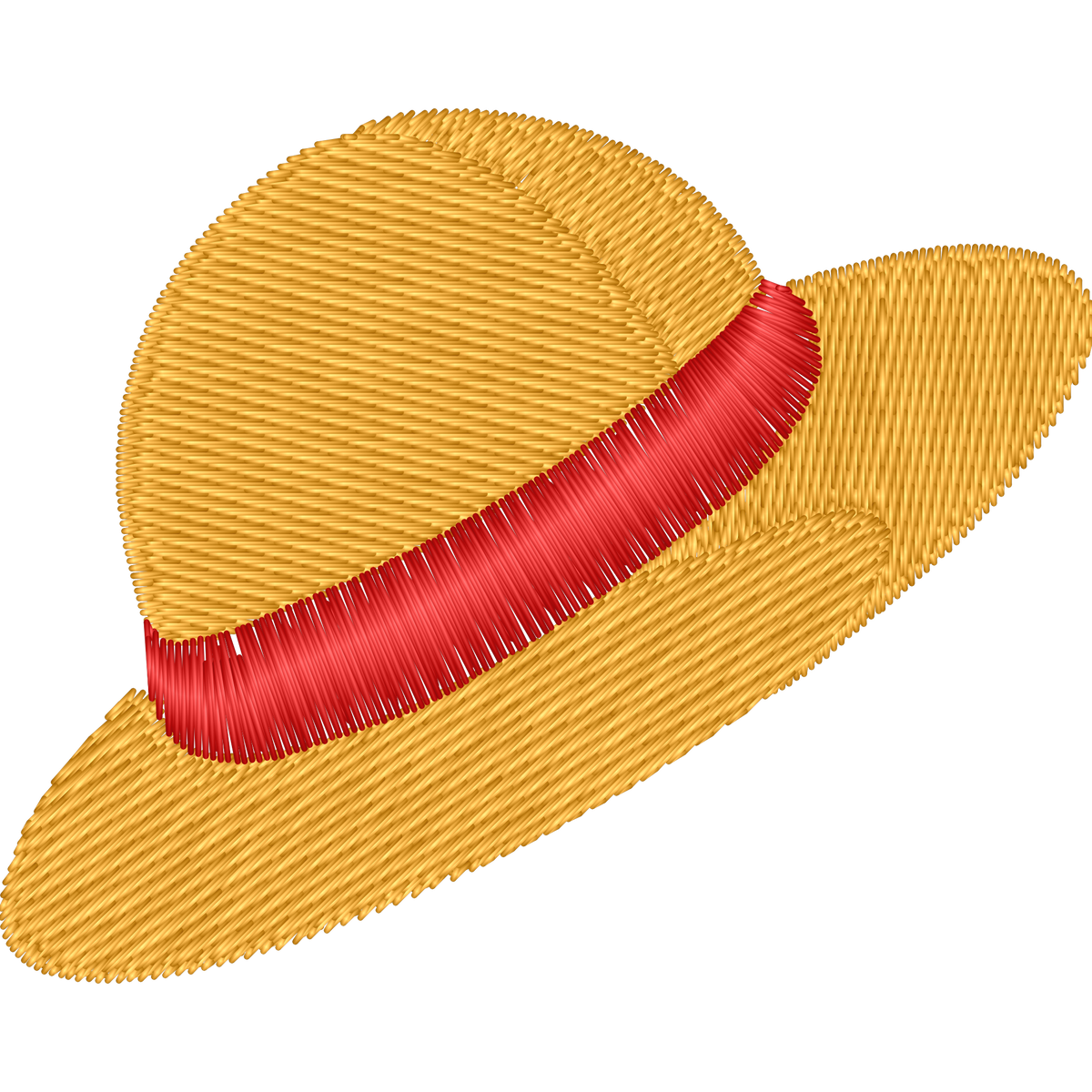 Yellow Straw Hat with Red Ribbon machine embroidery stitch preview