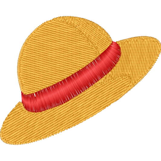 Yellow Straw Hat with Red Ribbon machine embroidery stitch preview