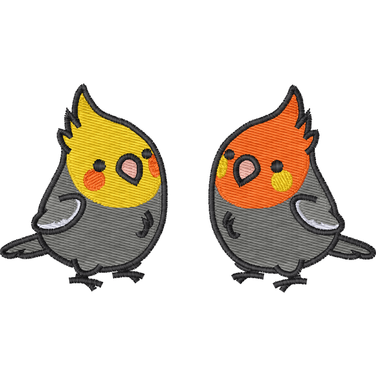 Cockatiel Bird machine embroidery stitch preview