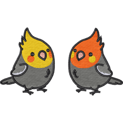 Cockatiel Bird machine embroidery stitch preview