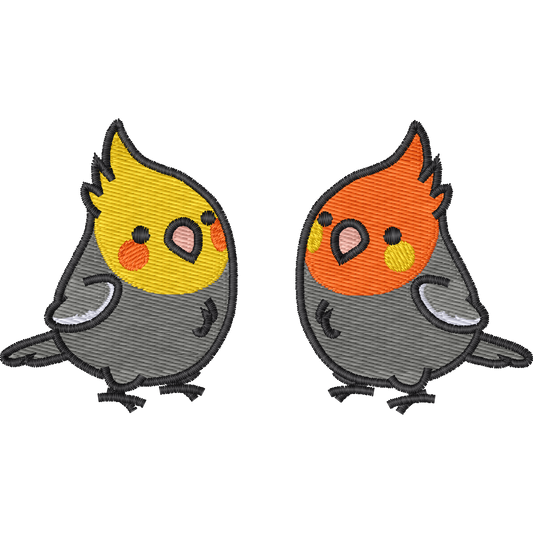 Cockatiel Bird machine embroidery stitch preview