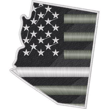 Arizona American Flag Black and Gray machine embroidery stitch preview