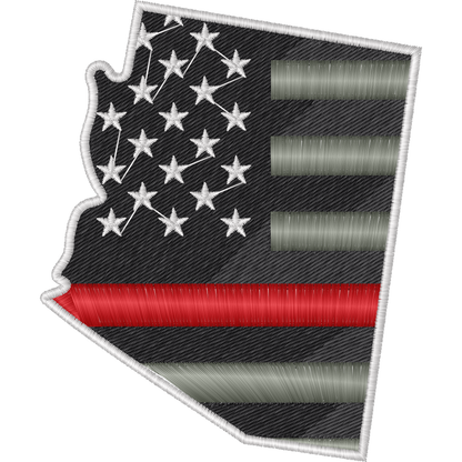 Arizona American Flag Red Line machine embroidery stitch preview