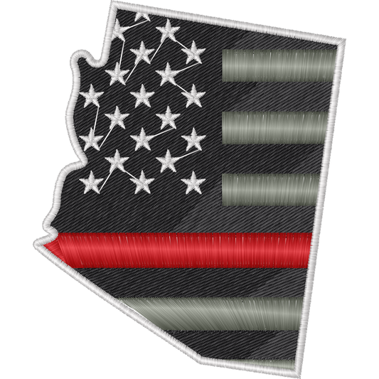 Arizona American Flag Red Line machine embroidery stitch preview