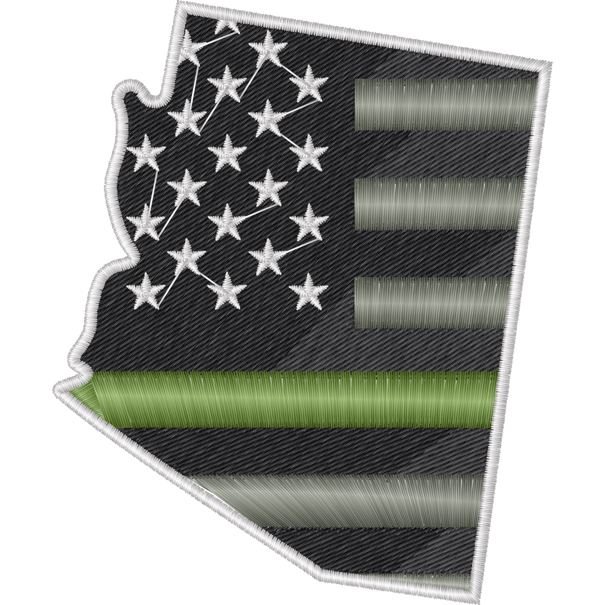 Arizona American Flag Green Line machine embroidery stitch preview