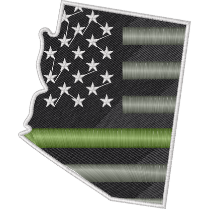 Arizona American Flag Green Line machine embroidery stitch preview