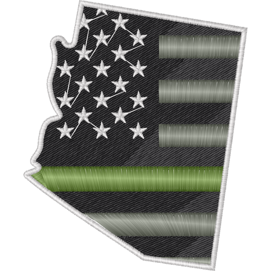 Arizona American Flag Green Line machine embroidery stitch preview