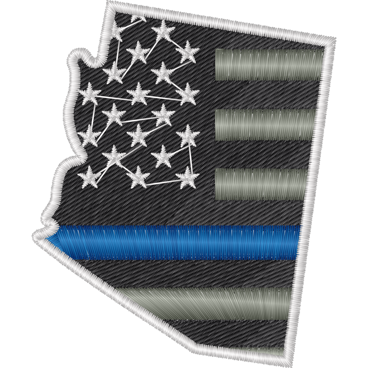 Arizona American Flag Blue Line machine embroidery stitch preview