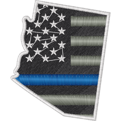 Arizona American Flag Blue Line machine embroidery stitch preview