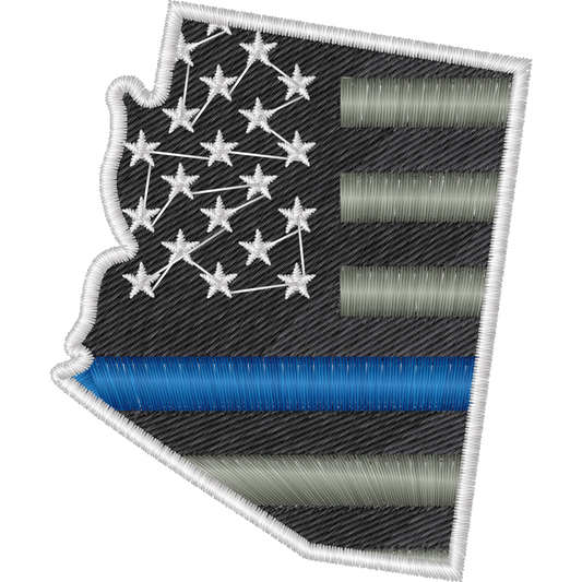 Arizona American Flag Blue Line machine embroidery stitch preview
