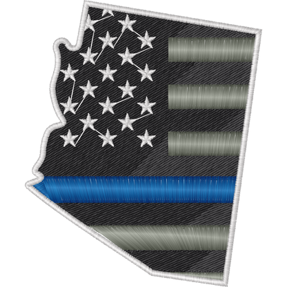 Arizona American Flag Blue Line Variant machine embroidery stitch preview