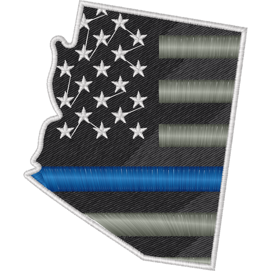 Arizona American Flag Blue Line Variant machine embroidery stitch preview