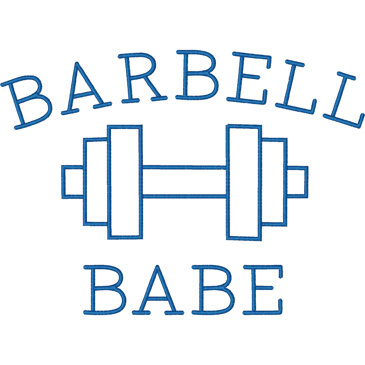 Barbell Babe Dumbbell machine embroidery stitch preview