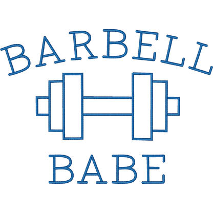 Barbell Babe Dumbbell machine embroidery stitch preview