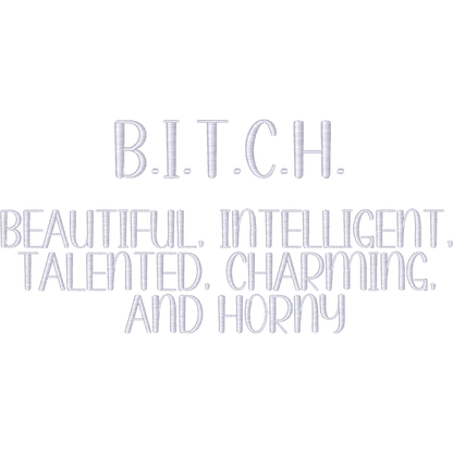 BITCH Acrostic Lettering machine embroidery stitch preview