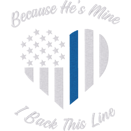 Blue Line Flag Cross and Quote machine embroidery stitch preview