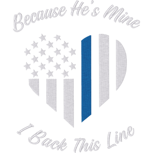 Blue Line Flag Cross and Quote machine embroidery stitch preview