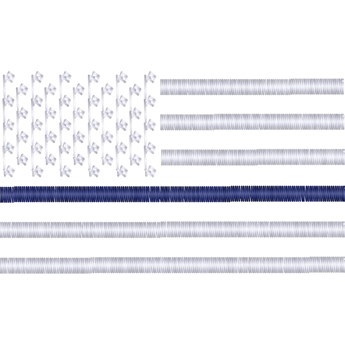 Blue Line American Flag machine embroidery stitch preview