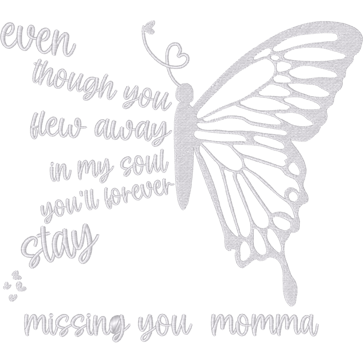 Mommy Butterfly Memorial machine embroidery stitch preview