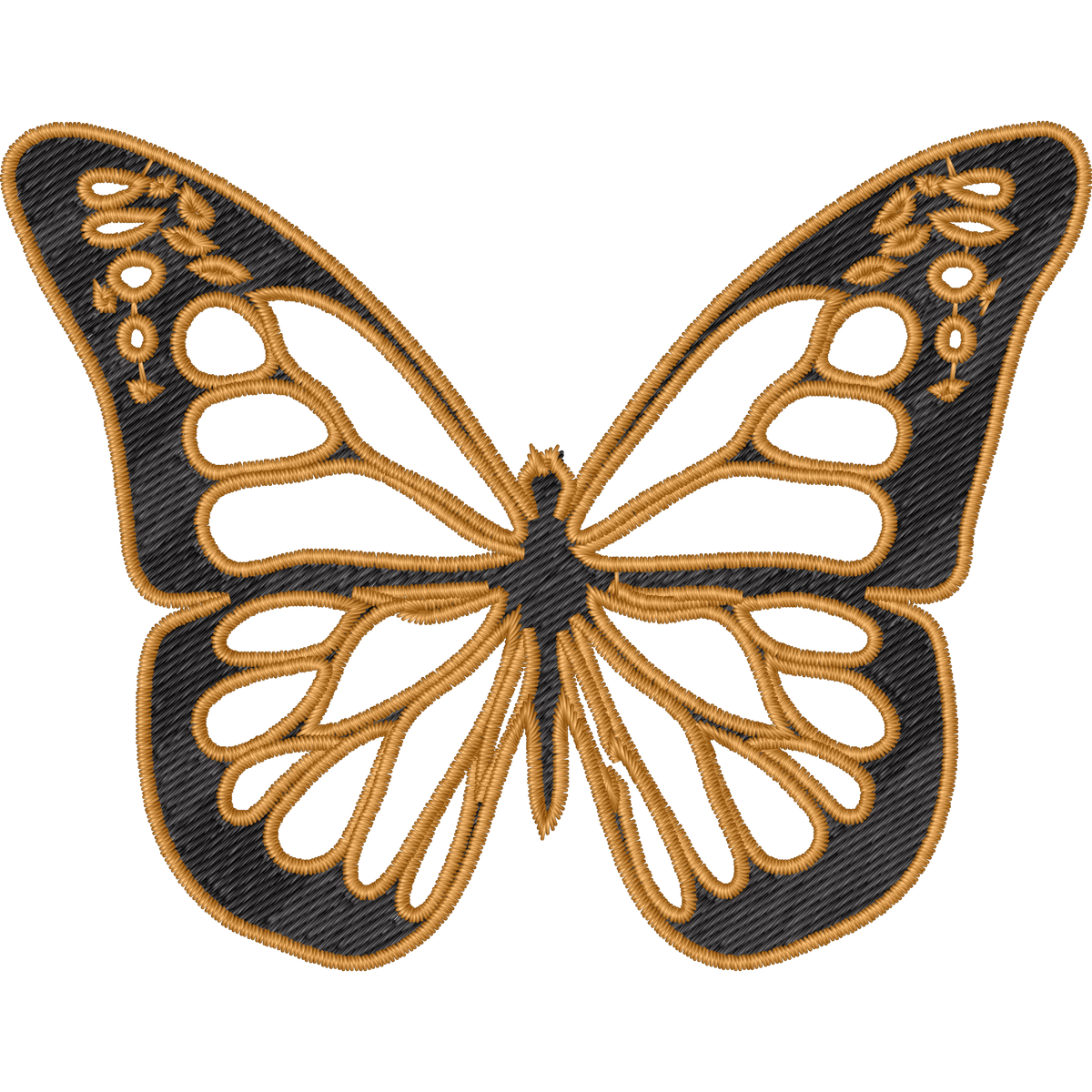 Gold Butterfly machine embroidery stitch preview