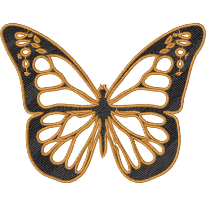 Gold Butterfly machine embroidery stitch preview