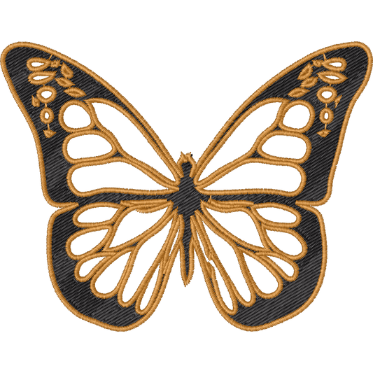 Gold Butterfly machine embroidery stitch preview