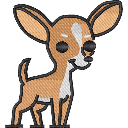 Chihuahua Dog machine embroidery stitch preview