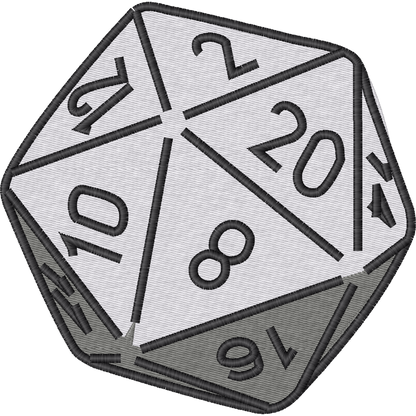 D20 Dice machine embroidery stitch preview