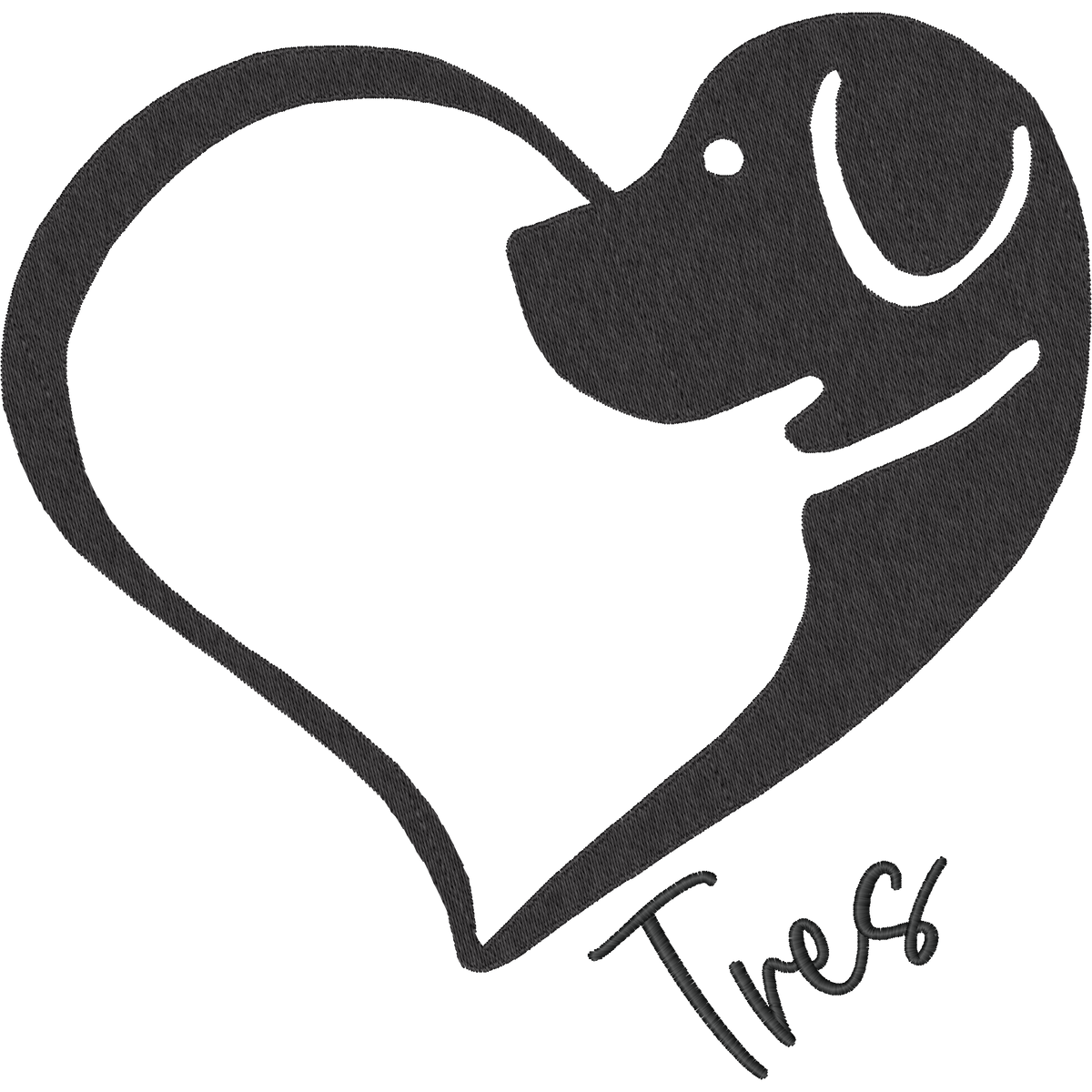 Treo Dog Heart machine embroidery stitch preview