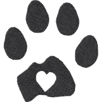 Paw with Heart machine embroidery stitch preview