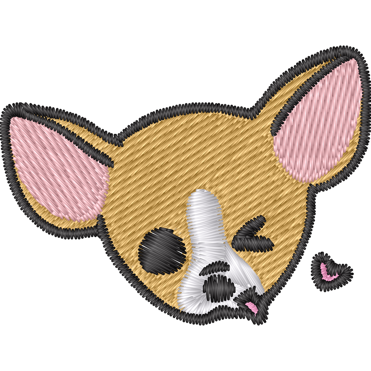 Chihuahua Face machine embroidery stitch preview