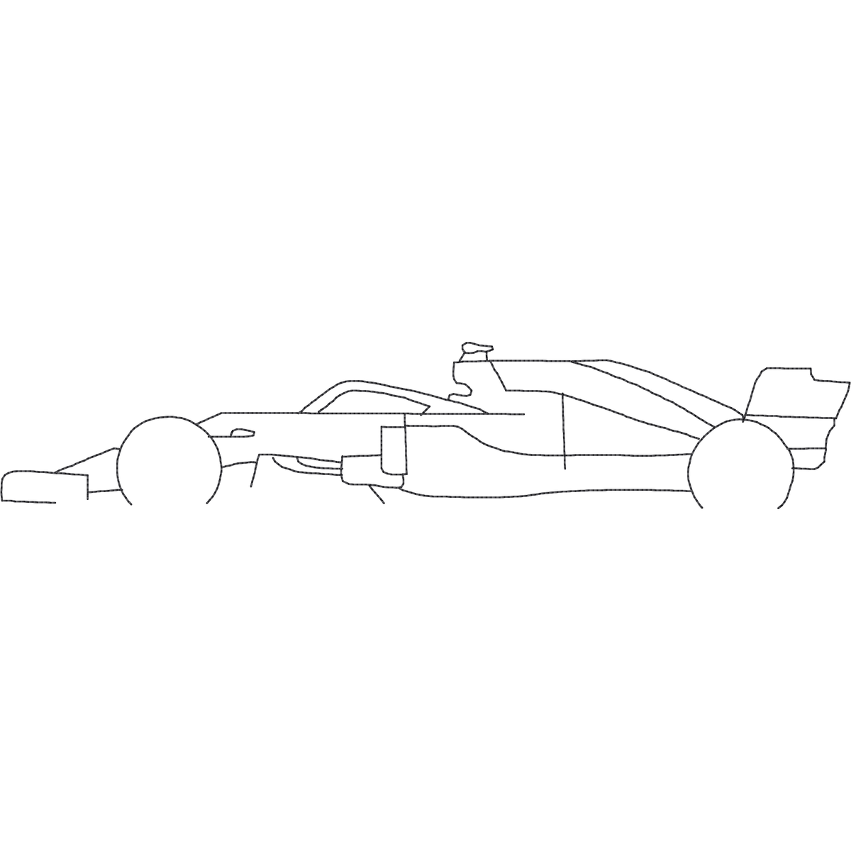 Formula One Car Outline machine embroidery stitch preview