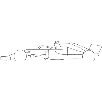 Formula One Car Outline machine embroidery stitch preview