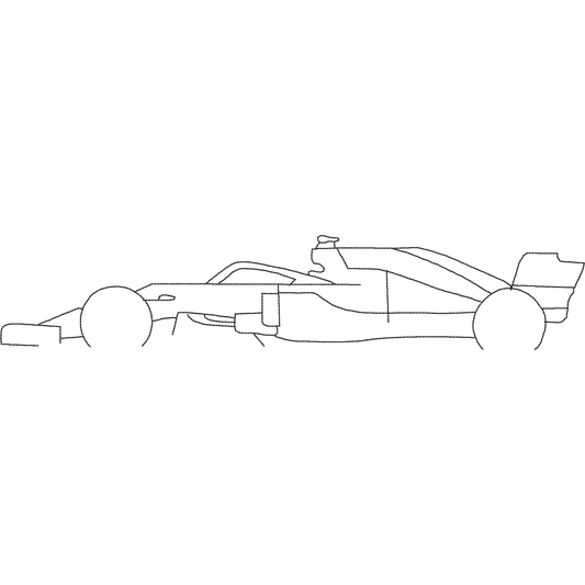 Formula One Car Outline machine embroidery stitch preview
