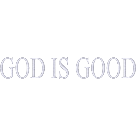 God Is Good Outline Lettering machine embroidery stitch preview