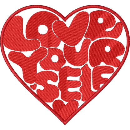 Love Your Self Heart machine embroidery stitch preview