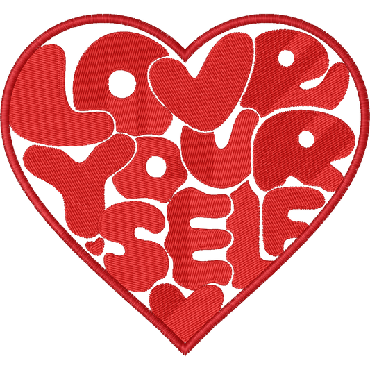 Love Your Self Heart machine embroidery stitch preview