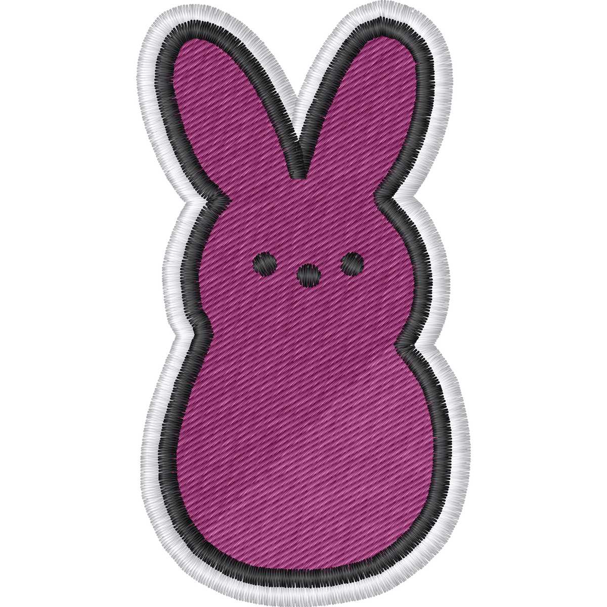 Pink and Purple Peeps Bunnies machine embroidery stitch preview