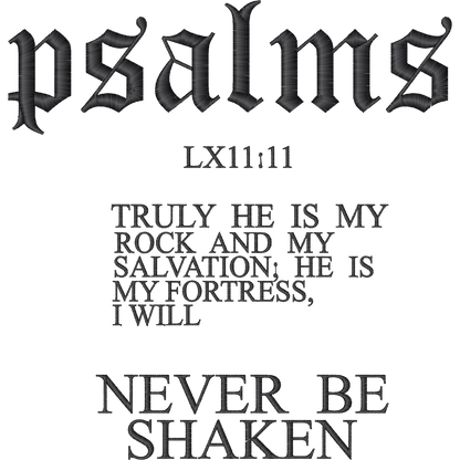 Never Be Shaken Psalm Lettering machine embroidery stitch preview