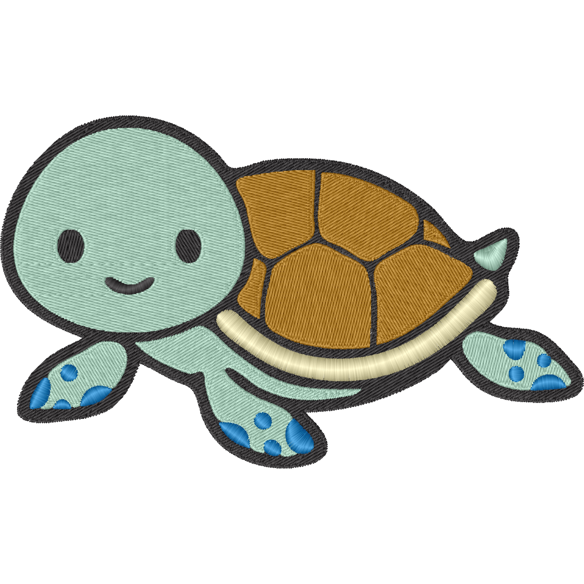 Green Sea Turtle machine embroidery stitch preview