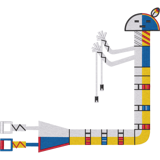 Geometric Egyptian Animal Figure machine embroidery stitch preview