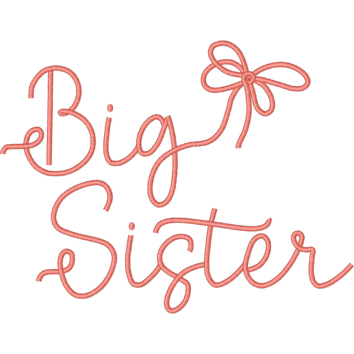 Big Sister Script and Bow machine embroidery stitch preview