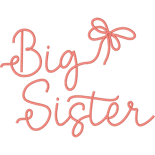 Big Sister Script and Bow machine embroidery stitch preview
