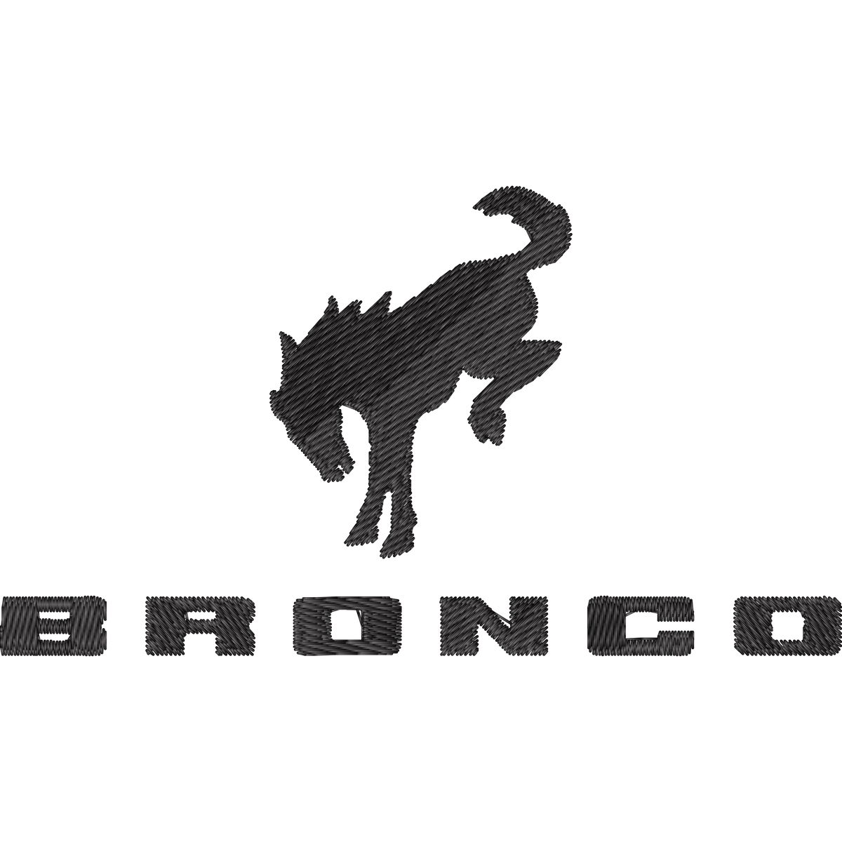 Bronco Horse Logo machine embroidery stitch preview