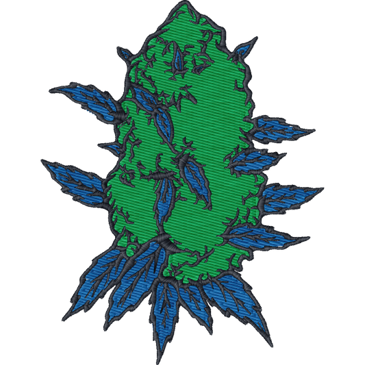 Green Cannabis Bud machine embroidery stitch preview